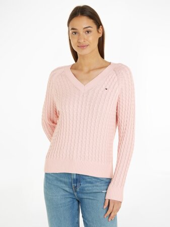 CO CABLE V-NK SWEATER