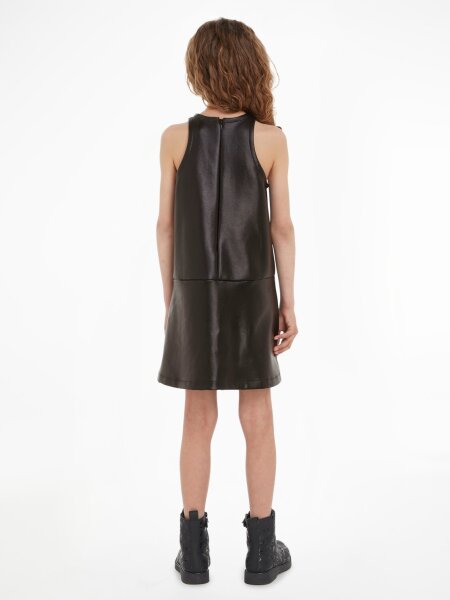 COATED SPACER FIT FLARE DRESS