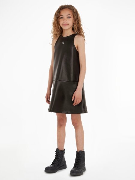 COATED SPACER FIT FLARE DRESS