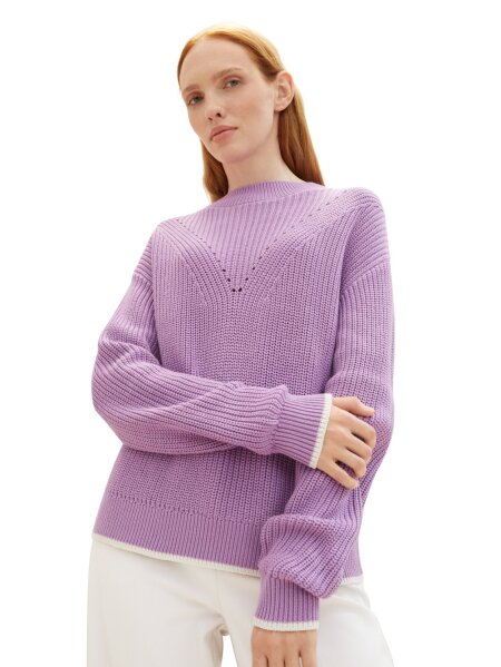 contrast tipping pullover