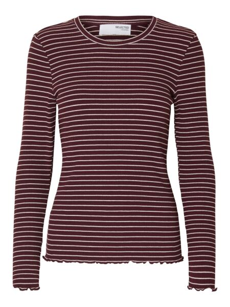 SLFANNA LS CREW NECK TEE STR NOOS