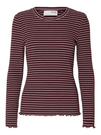 SLFANNA LS CREW NECK TEE STR NOOS