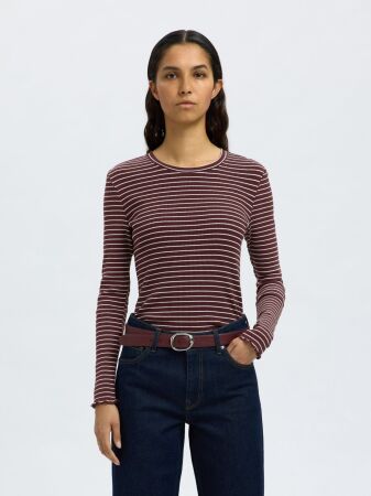 SLFANNA LS CREW NECK TEE STR NOOS