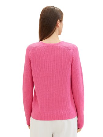 knit v-neck rib pullover
