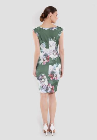 Cocktailkleid aus bedrucktem Scuba