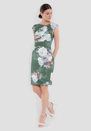 Cocktailkleid aus bedrucktem Scuba
