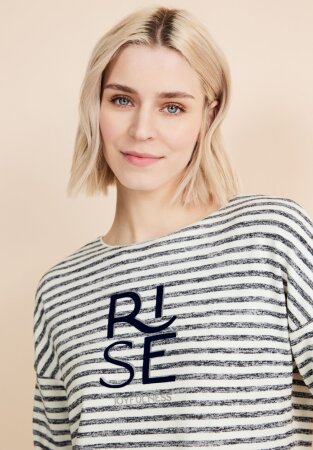 RISE striped partprint shirt