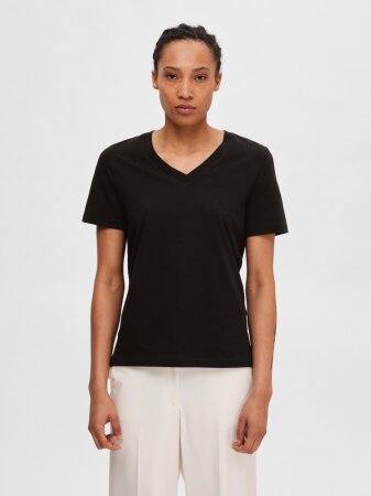 SLFESSENTIAL SS V-NECK TEE NOOS