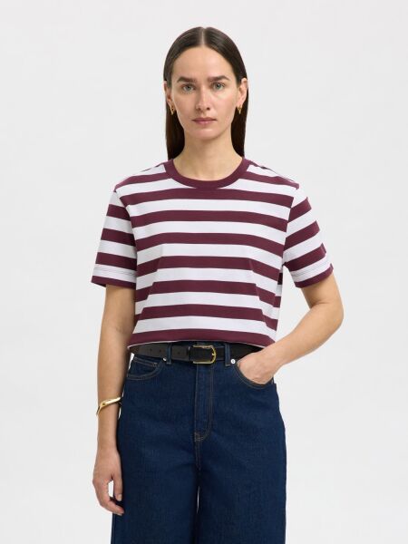 SLFESSENTIAL SS STRIPED BOXY TEE NO