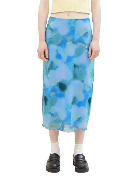 printed mesh skirt