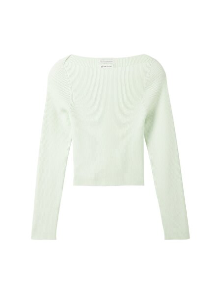 cropped boat neck pullover