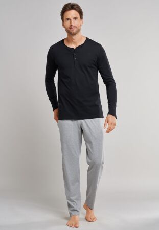Langarmshirt Knopfleiste