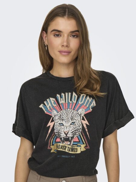 ONLLUCY LIFE S/S WILD FOLD-UP TOPBO