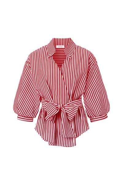 Striped blouse with puffed sleeves