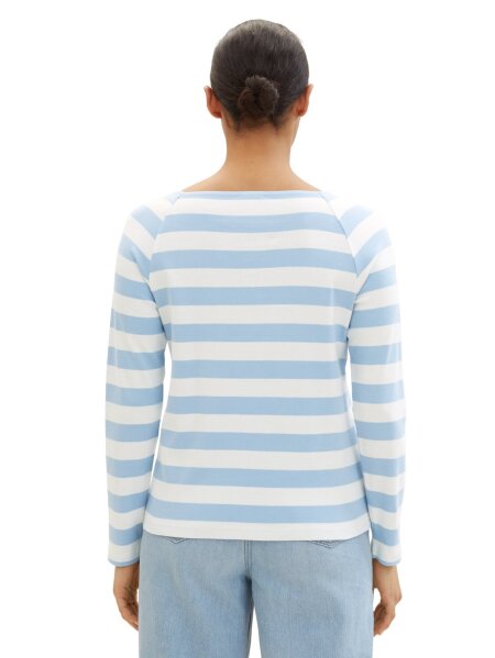 T-shirt stripe carr&Atilde;&copy; neck