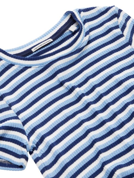 cropped striped rib t-shirt