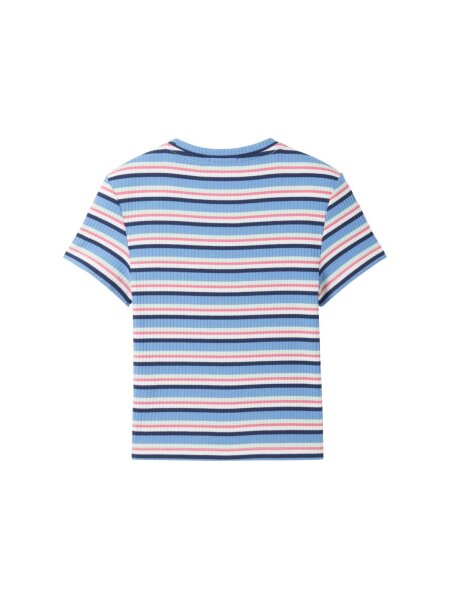 cropped striped rib t-shirt