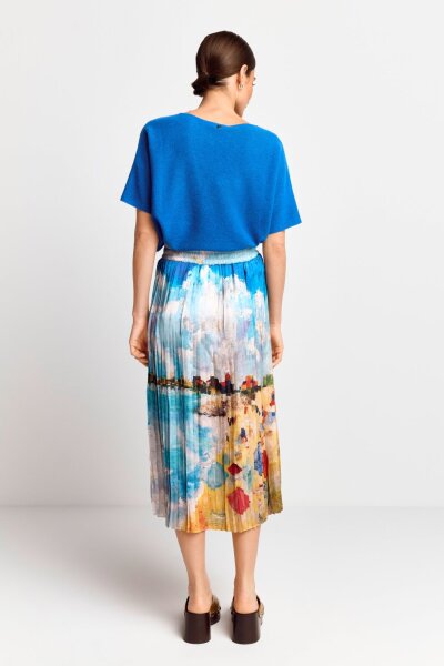 Printed Plissee Skirt