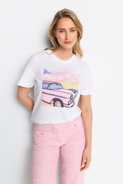 elegant fit T-Shirt barbie car prin