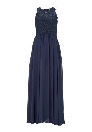 High-closed-Abendkleid mit floraler