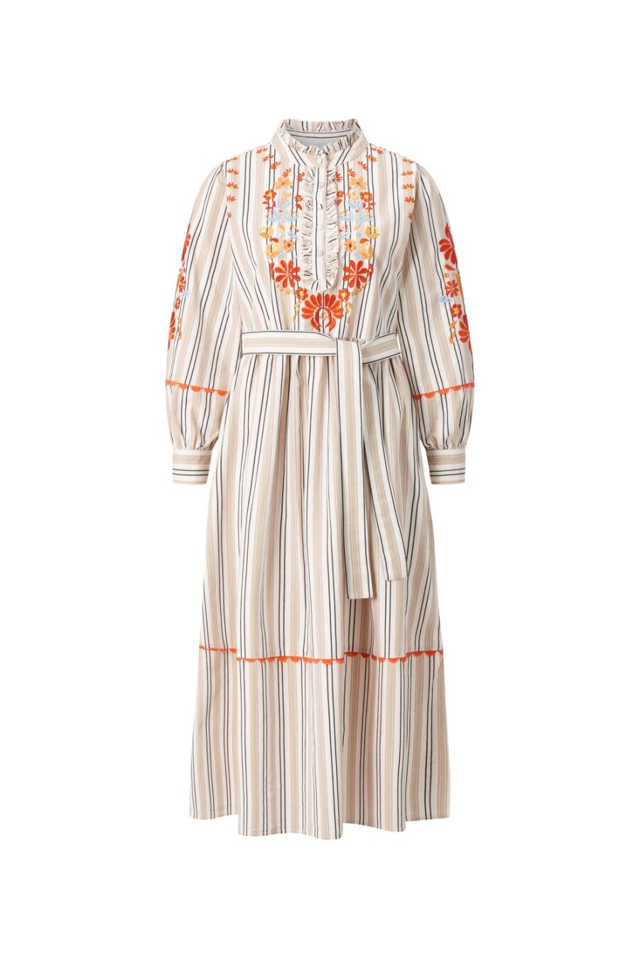 maxi dress with embroidery organic