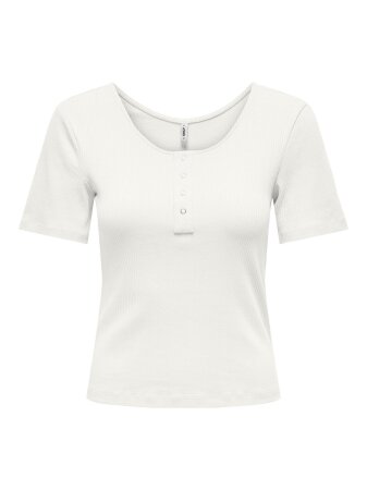 ONLSIMPLE LIFE S/S RIB BUTTON TOP C