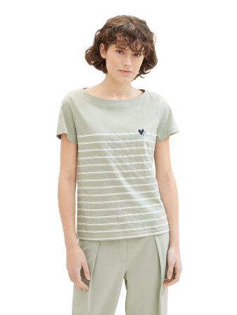 T-shirt boat neck stripe