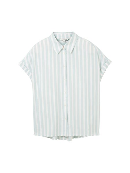 striped short sleeve blouse