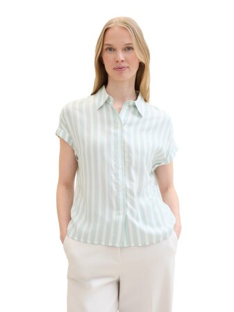 striped short sleeve blouse