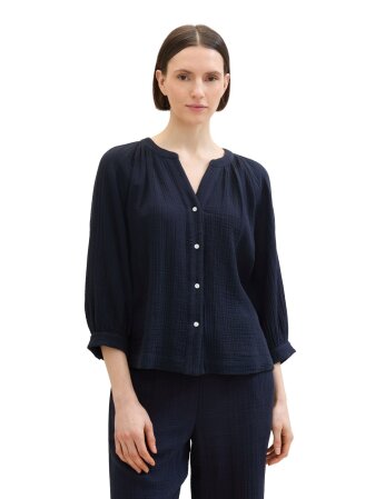 crinkle structure blouse