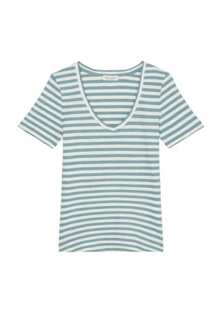 T-shirt, short sleeve, v-neck, stri