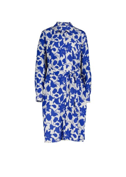 SHIRT DRESS VISCOSE FLOWERS blau-L