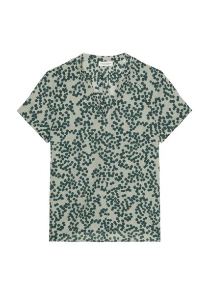 Blouse, v-neck, short sleeves, femi