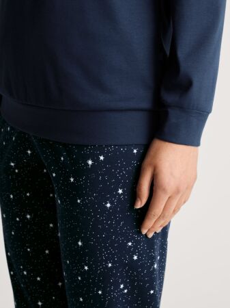 DAMEN Pyjama mit B&uuml;ndchen