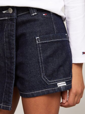 CARGO DENIM SKORT RINSE