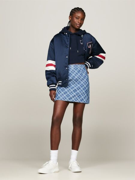 TJW TARTAN CHECK CHAMBRAY SKIRT
