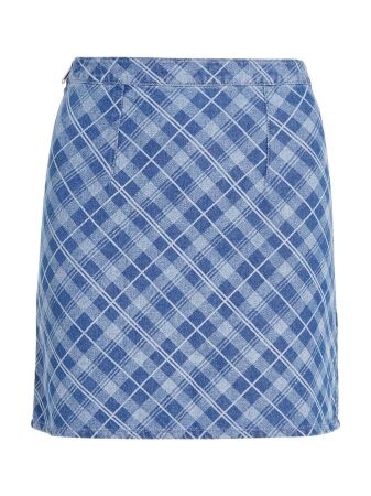 TJW TARTAN CHECK CHAMBRAY SKIRT