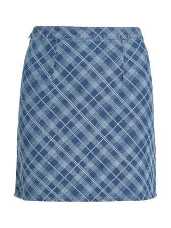 TJW TARTAN CHECK CHAMBRAY SKIRT