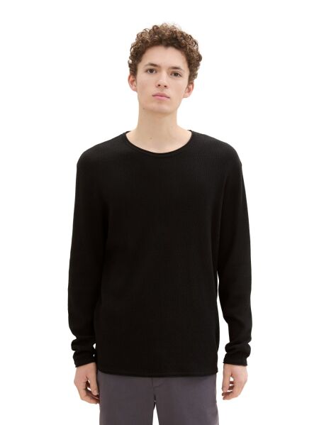 structured roll edge knit