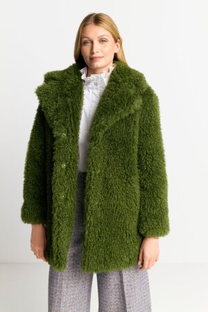 Long hair faux fur jacket