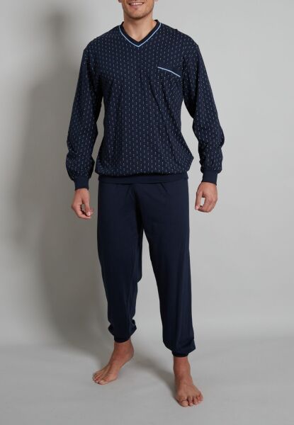 Pyjama, V-Ausschn., Bündchen