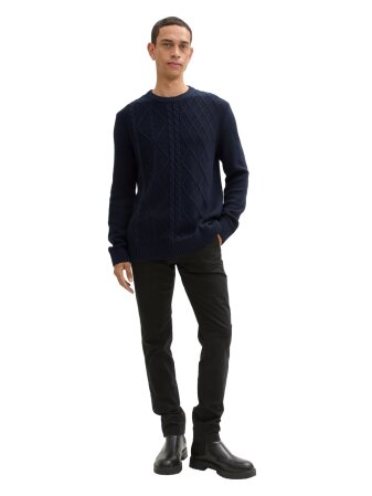 cable crewneck knit
