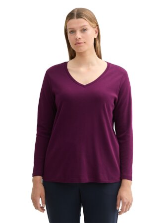 T-shirt v-neck interlock