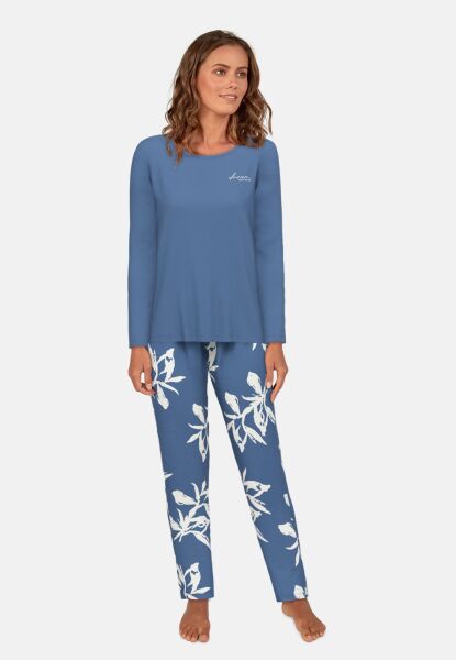 Pyjama, Rundhals, offen
