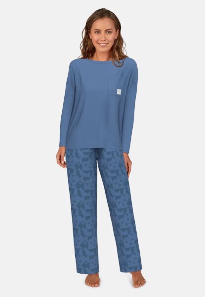 Pyjama, Rundhals, offen