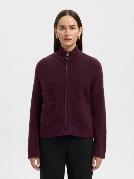 SLFSIA RAS LS KNIT ZIPPER CARDIGAN