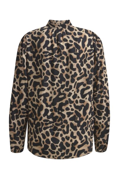 RUFFLE NECK PRINT BLOUSE