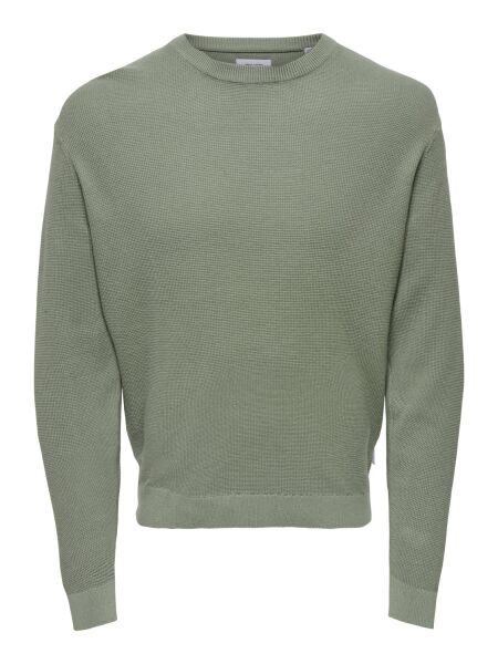 ONSTONY DS 12 LS WAFFLE CREW KNIT N