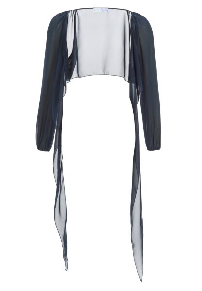 Wickelbolero mit langen Ärmeln