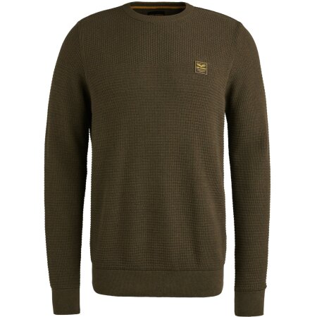 Crewneck collar cotton mouline